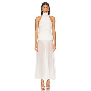 MAGDA BUTRYM High Neck‎ Long Dress in White Size 40 (Small US)